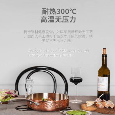 Copper Tri-ply Stainless Steel Fry Pan Sauce Pan Casserole photo-2