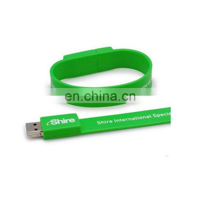 Promotional Gift Fashion Silicone Wristband USB 2.0 Custom Logo Silicon Bracelet USB