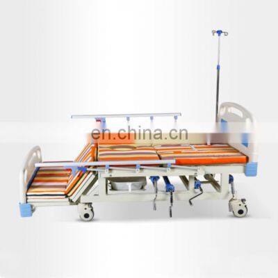 Home Full song medical bed with the function of back up and leg down with roller household bed