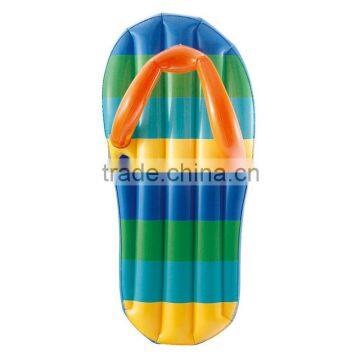 Custom High Quality Beach Striped Flip Flop Pool Float Flip Flop Water Bed