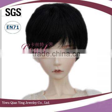 natural short High Quality straight black Synthetic doll wigs