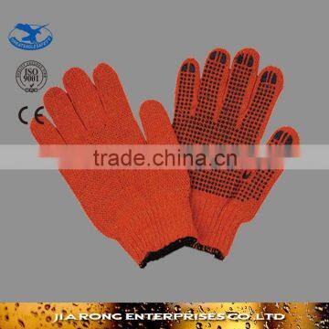 Single Side PVC Dotted Knitted Cotton Gloves LG075