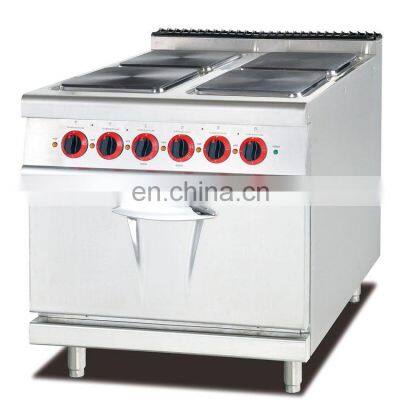 Free Standing Restaurant Kitchen Electric cooking range with 4 hot plate & electric oven