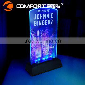 Plastic menu holder led light