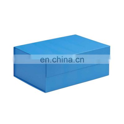 Custom A4 size magnetic closure light blue paper gift box no ribbon