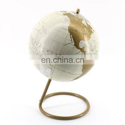 white gold color plastic iron metal decorative educational beautiful smooth globe