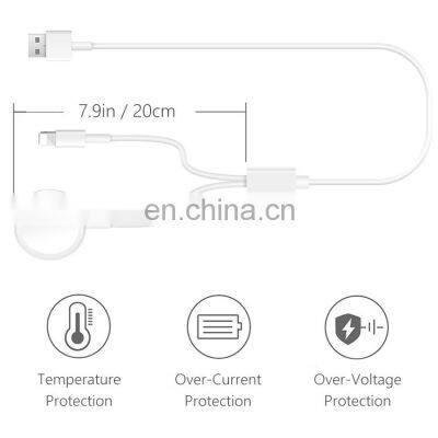 2 in 1 Mobile Phone 8 Pin Usb Data Fast Charging Cable Magnetic Wireless Charger Pad for Watch photo-3