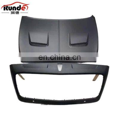 RD Facelift Parts Mansori Style Carbon Fiber Front Grill Mesh Frame Cover Car Engine Hood Vents Cover For Bentley Bentayga photo-2