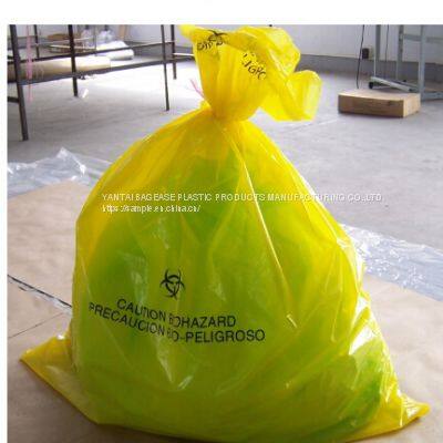 Polypropylene Biohazard Disposal Bags, Warning Label, Sterilization Printed, Waste Bags With Biohazard Symbol