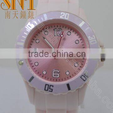 Fashion watch with light pink dail ,hot selling promotion quartz watch