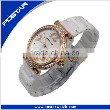 Beautiful Design Ceramic Watch Japan Movt Quartz Watch Stainless Steel Back