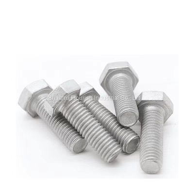 Carbon steel Full Threaded Flat Head Hex Bolt For Outdoor Work Steel Parts