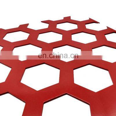 Customized colors hexagonal  holes  mesh perforated screen