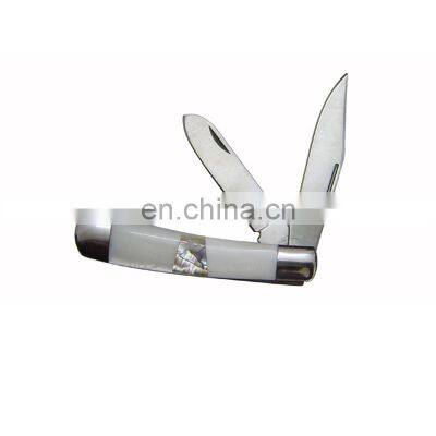 Hand made pocket knife stainless steel blade with shell handle gife for man