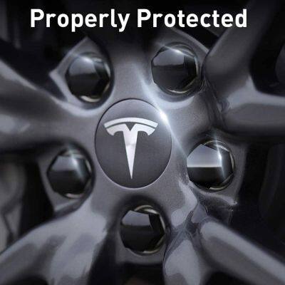 Tesla Model 3 Y S X Center Wheel Cap Kit 4 Hub Center Cap + 20 Lug Nut Cover