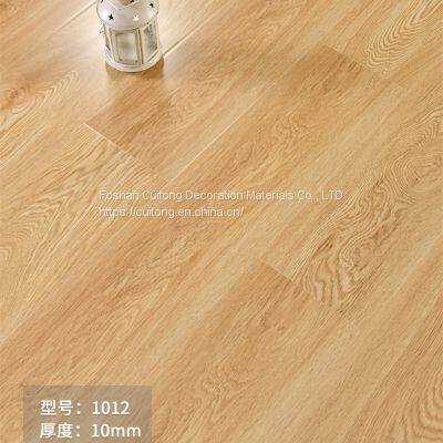 Container House laminate Flooring teak color engineering board Apartment composite Flooring Guangdong Wholesale 10mm wood flooring