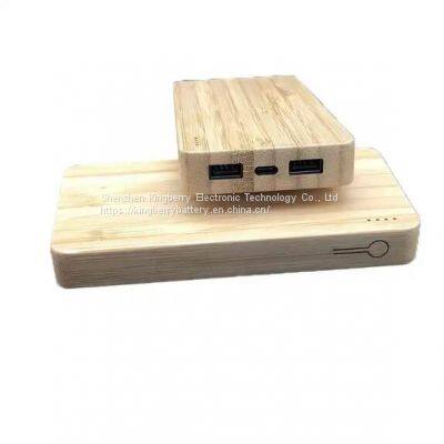 Wireless charging bank made of bamboo 10000 mah