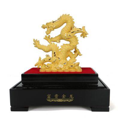 Velvet Sand Gold Crafts Chinese Dragon photo-2