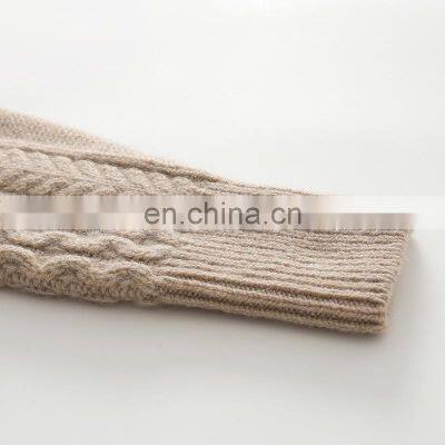 Custom Women's Winter Fashionable Thick Crew Neck Jumper Cable Knit Fashionable Winter Cashmere Sweater