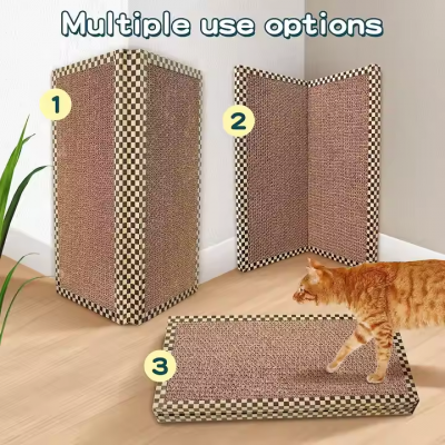 Meow Love Cat Wall Corner Scratcher Cat Scratch Pad Cat Scratcher Cardboard Vertical Scratch Board photo-2