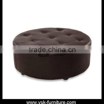 OT-069 Cow Leather Big Pouf For Hotel Lobby