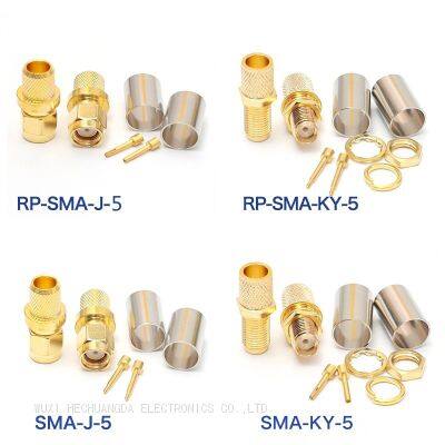 RF Adapter for RG6 RG316 RG174 50-3DFB Cable RP SMA-J-5 Connector RP SMA-KY-5 Coaxial Connector photo-2