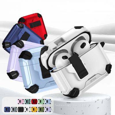 Earphone Case for Airpods 4 Hard Shell Full-Body Shockproof Anti Fall Protective Cover Skin with Keychain for Airpods 4 3 2 Pro