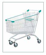 Carrito de compra empujable europeo para supermercado con alambre metálico galvanizado económico