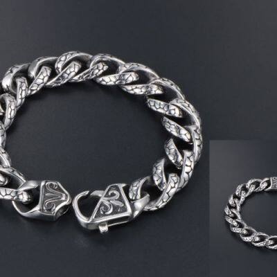 Stainless Steel Leopard Print Bracelet for Men,Titanium Steel Cast Bracelet, Retro Hiphop Jewelry Gift to Husband Father Dad photo-4