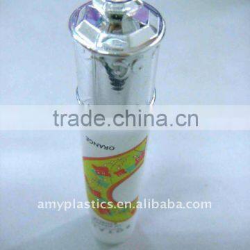 Cosmetic Packaging tube for Lip Gloss, with special metalized crown cap