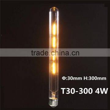 LED Filament Long Tube Bulb T30 - 6W White E26 E27 Medium Base to Replace 60-70W Tungsten Tube Incandescent Bulbs