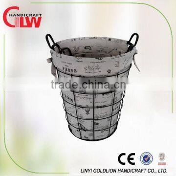 laundry basket, wire basket with liner , hamper