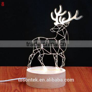 Decorative table lamp 3d illusion lamps 3d led night light