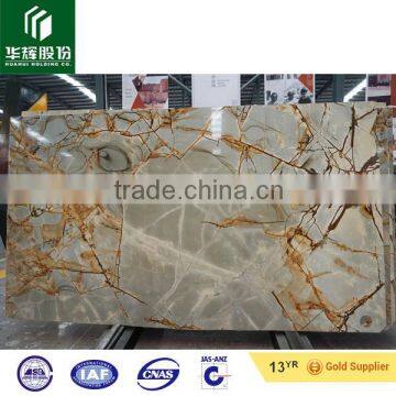 Transparent grey onyx with yellow root veins big slabs for wall and floor decoration