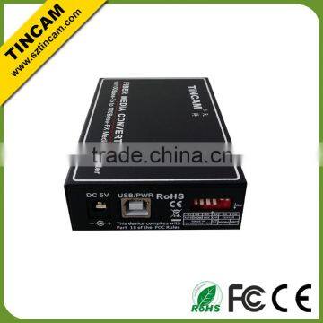 fast Ethernet fiber Media Converter USB power SM single fiber SC 20km