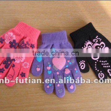 GIRLS RUBBER PRINT GLOVES