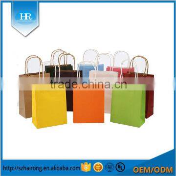 Wholesale diretct factory price brown kraft paper bags/paper gift bags with handles