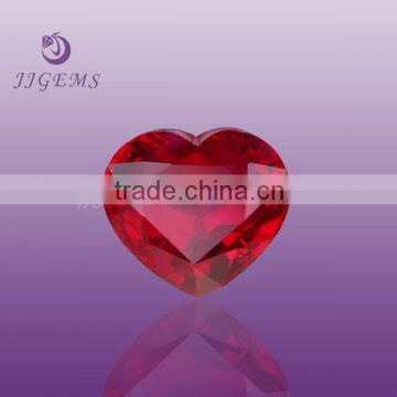 Red ruby heart cut synthetic ruby corundum