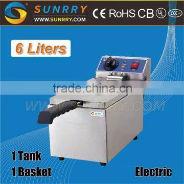 Counter-top Double Chip Fryer 1 Tank 1 Basket With Mini Fryer Basket and Heating Element (SY-TF16 SUNRRY) photo-2