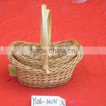 wholesale oval natural willow basket with handle