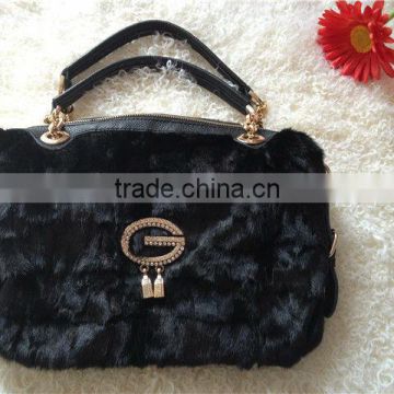 Genuine New Design Women Mink Fur Handbag Shoulder Bag