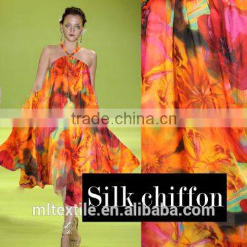 Colorful Self Design Flower Pattern Spring/Summer Silk Chiffon Fabric