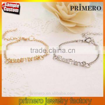 Newly Quality Fashion Best Friends Gift Bracelet Black Gold Silver Plated Fine Jewelery