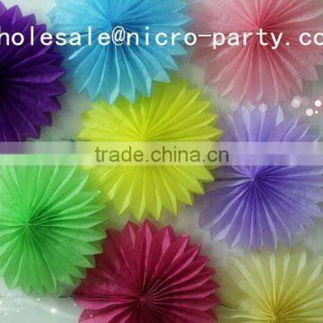 Colorful Handmade Paper Product for Decor ,tissue Paper Fan for Party Wedding Decorations photo-2