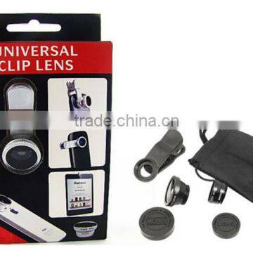 universal 3 in 1 fish eye lens phone +macro lens +wide angle lens