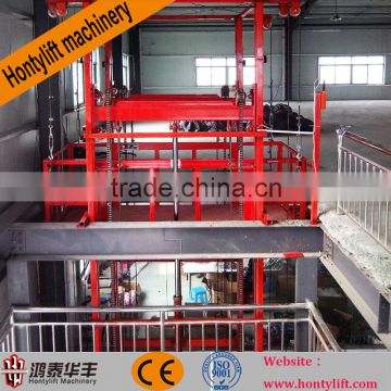 super quality lead rail type hydraulic electrical freight cargo lift elevator/warehouse elevator lift