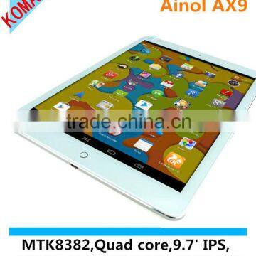 KOMAY 9.7 inch Ainol AX9 with MTK8382 1.3GHz Quad Core 3G Phone Call function Android 4.2.2 Tablet PC, WCDMA & GSM Support OTG