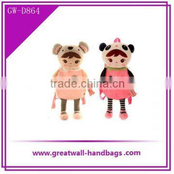 promotional soft animal toy plush backpack bag for student