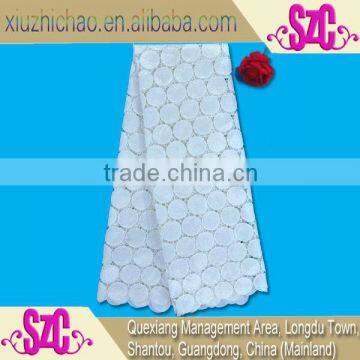 100% polyester white african embroidery lace fabric