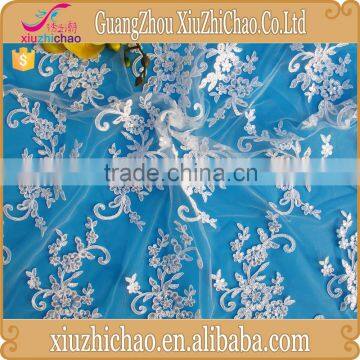 ZP0010-M Cheap Price Corded Beaded Bridal Lace Fabric For Wedding Dress Guangzhou Wholesale